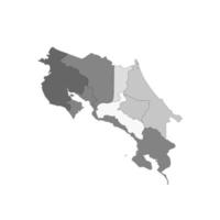 Gray Divided Map of Costa Rica vector