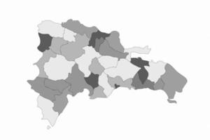 mapa dividido gris de república dominicana vector