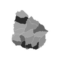 Gray Divided Map of Uruguay vector