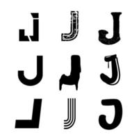 Capital Letter J Alphabet Design vector