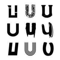 Capital Letter U Alphabet Design vector