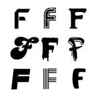 Capital Letter F Alphabet Design vector