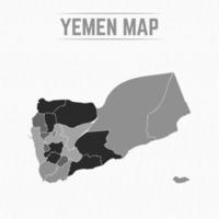 mapa dividido gris de yemen vector