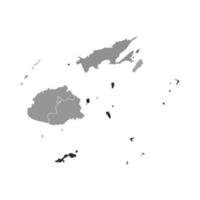 Gray Divided Map of Fiji vector