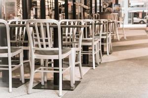 Empty wood chair in restaurant photo