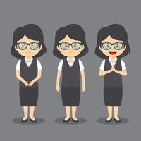 personaje de negocios con varias expresiones. vector