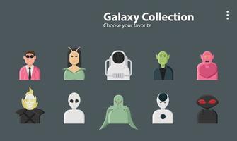 colección de personajes de galaxias vector