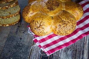 delicioso concepto de comida de pan fresco foto