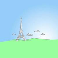 Eiffel Tower on the background vector