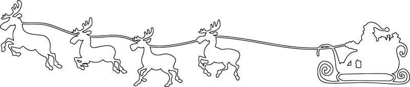 Santa Claus flying in a sleigh with reindeers vector