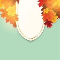 Autumn natural background template with falling leaves vector