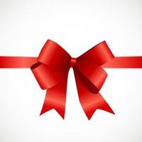 Gift Card with Red Ribbon and Bow. Vector illustration