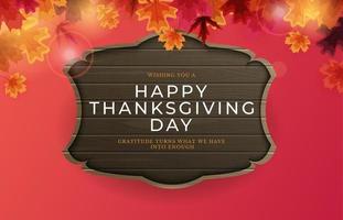 Happy Thanksgiving Holiday Background with Falling Leaves vector