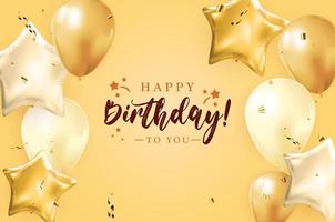 Happy Birthday congratulations banner design with Confetti vector