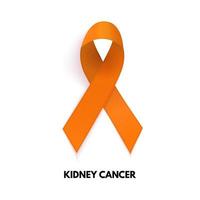 Orange Ribbon. Kidney cancer sign. Vector Illustration