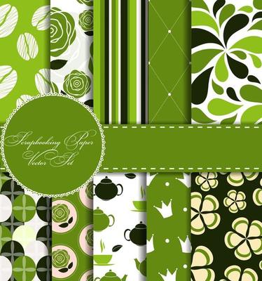 Set of Beautiful Vector Paper for Scrapbook