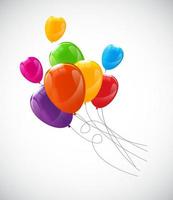 Color Glossy Balloons Background Vector Illustration