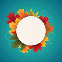 Autumn natural background template with falling leaves vector