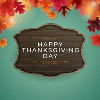 Happy Thanksgiving Holiday Background with Falling Leaves vector