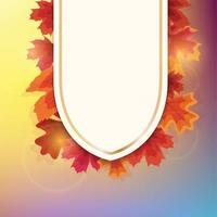 Autumn natural background template with falling leaves vector