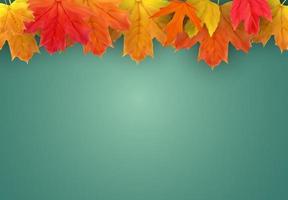 Autumn natural background template with falling leaves vector