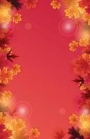 Autumn natural background template with falling leaves vector