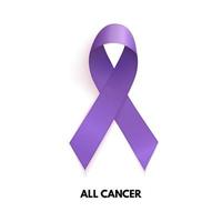 Lavender Ribbon. Cancer sign. Vector Illustration