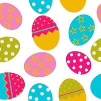 Vector Easter Seamless pattern with eggs background