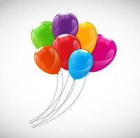 Color Glossy Balloons Background Vector Illustration