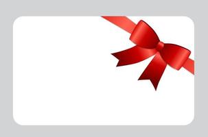 tarjeta de regalo con lazo rojo y lazo. ilustración vectorial vector