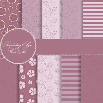 Set of Beautiful Vector Paper for Scrapbook