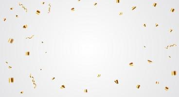 Party holiday background with golden confetti. Vector Illustration