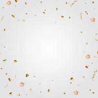 Light party holiday background with golden confetti. vector