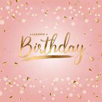 Happy Birthday Background with golden confetti vector