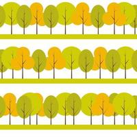 Different Trees Natural Seamless Pattern Background Vector Illus