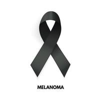 Black Ribbon. Melanoma cancer sign. Vector Illustration