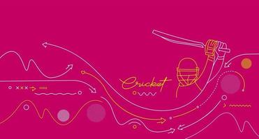 Cricket horizontal banner batsman championship background. vector