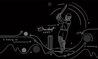 Cricket horizontal banner batsman championship background. vector