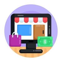 compras en el sitio web de comercio electrónico vector