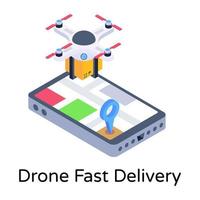 entrega rápida drone vector