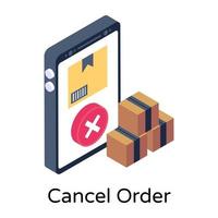 Cancel Order and package vector