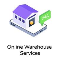 servicios de almacenaje online vector