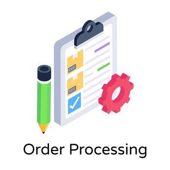 Order Processing and Checklist vector