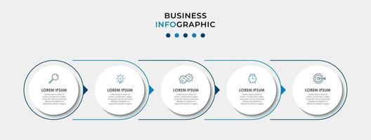 Infographic design template with icons and 5 options or steps vector