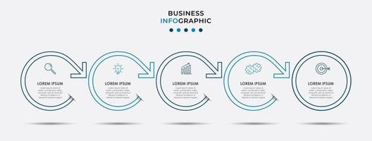 Infographic design template with icons and 5 options or steps vector