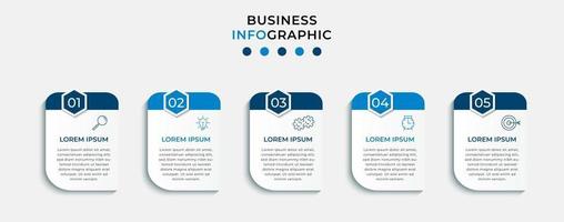 Infographic design template with icons and 5 options or steps vector