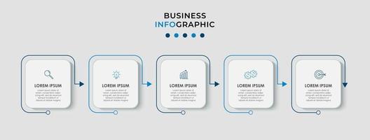 Infographic design template with icons and 5 options or steps vector