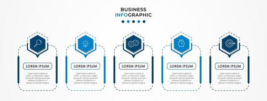 Infographic design template with icons and 5 options or steps vector