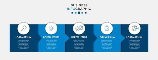 Plantilla de diseño infográfico con iconos y 5 opciones o pasos. vector