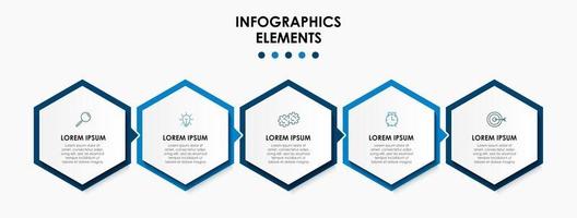 Infographic design template with icons and 5 options or steps vector